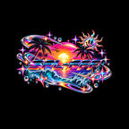 Neon Beach Black Unisex organic oversized sweatshirt